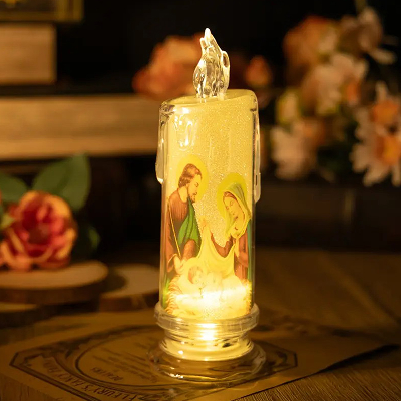 Desk Setup Lamp - İsa Meryem Mesih LED Mum Lambası