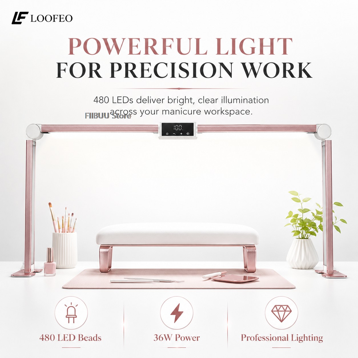 Desk Setup Lamp - Profesyonel LED Tırnak Masası Lambası, Manikür