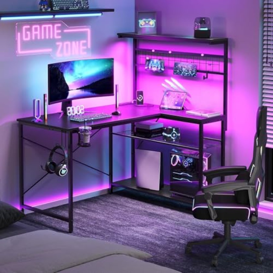 42 L Oyun Masası, Güç Prizleri - Desk Setup L Shaped incelemesi ve fiyatı